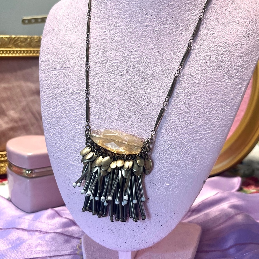 Banana republic Gold tone and bronze tassel Necklace